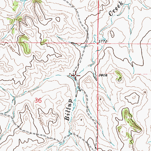 Topographic Map of 08S45E36ADBA01 Well, MT