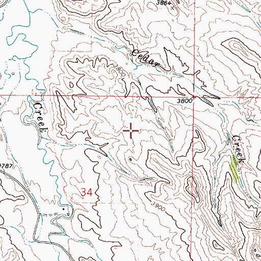 Topographic Map of 08S45E34ABDA01 Well, MT