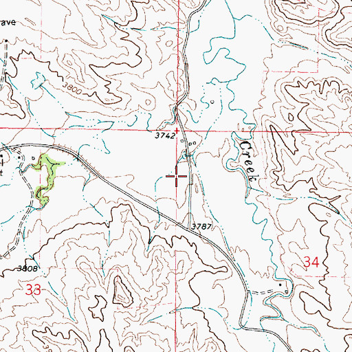 Topographic Map of 08S45E34BBCB01 Well, MT