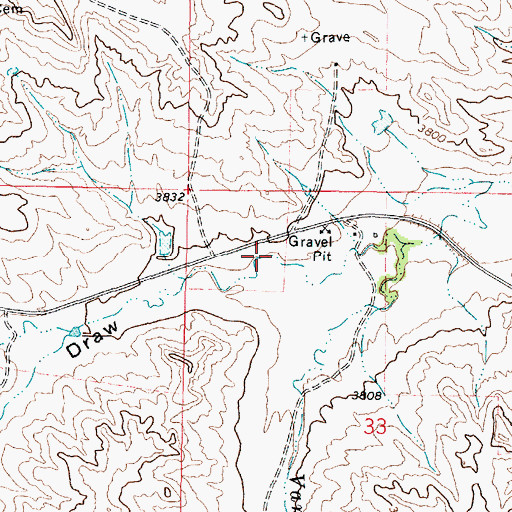 Topographic Map of 08S45E33BBDA01 Well, MT