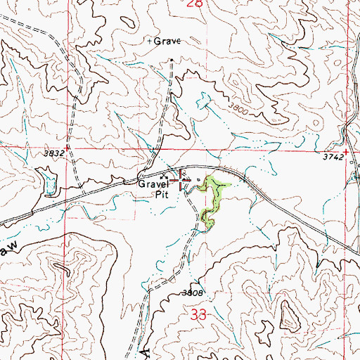 Topographic Map of 08S45E33BAAC01 Well, MT