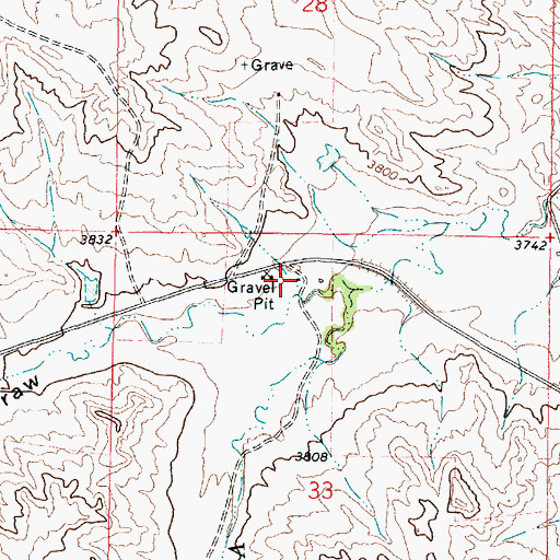 Topographic Map of 08S45E33BAAC02 Well, MT