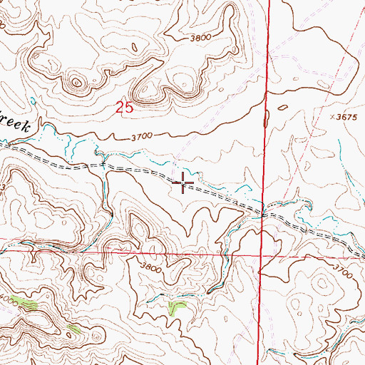 Topographic Map of 08S39E25DBDD01 Well, MT