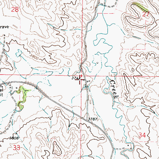 Topographic Map of 08S45E34BBBB01 Well, MT