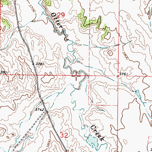 Topographic Map of 08S46E32ABAB01 Well, MT