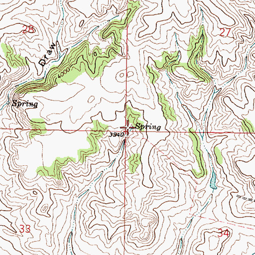 Topographic Map of 08S44E27CCCC01 Spring, MT