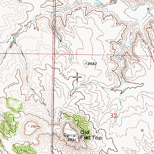 Topographic Map of 08S43E32BBDA01 Well, MT