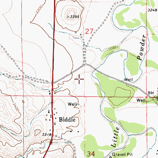 Topographic Map of 08S52E27DD__01 Well, MT