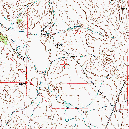 Topographic Map of 08S46E27CDAB01 Well, MT