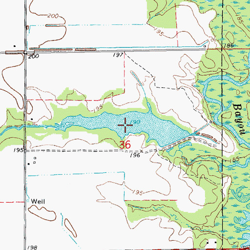 Topographic Map of Voss Reservoir, AR