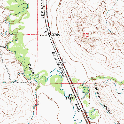 Topographic Map of 08S35E26CDBB01 Well, MT