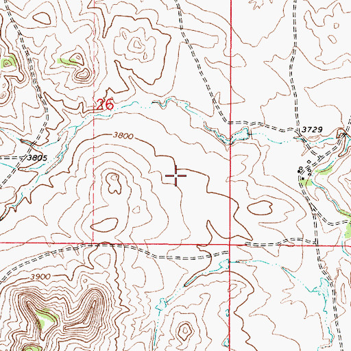Topographic Map of 08S50E25CBDD01 Well, MT