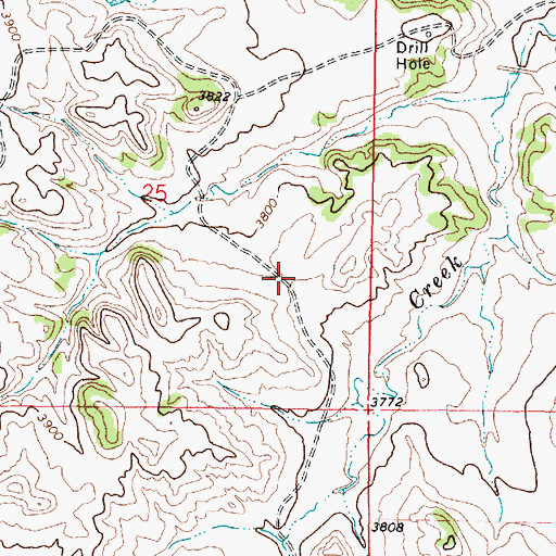 Topographic Map of 08S45E25DACD02 Well, MT