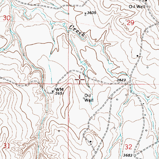 Topographic Map of 08S54E29CCCA01 Well, MT