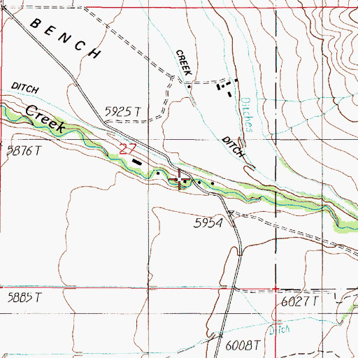 Topographic Map of 08S01E27DBAD01 Well, MT