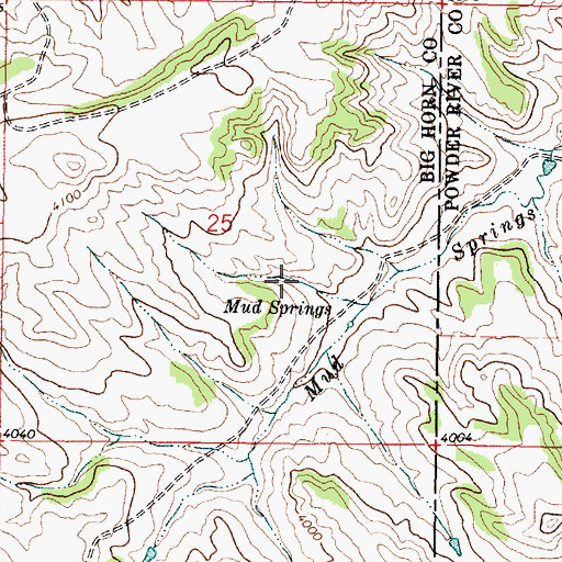Topographic Map of 08S44E25DBDB01 Spring, MT