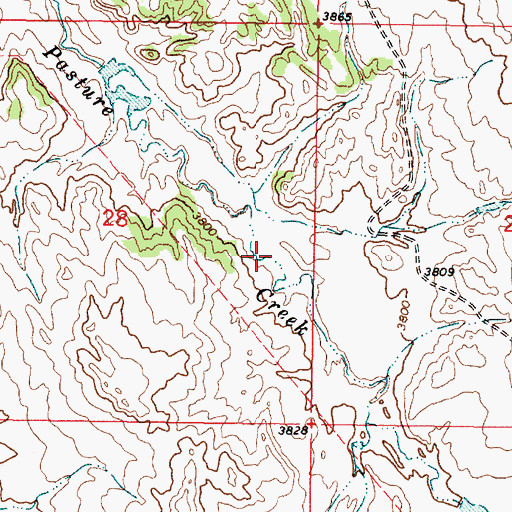 Topographic Map of 08S46E28DAAC01 Well, MT