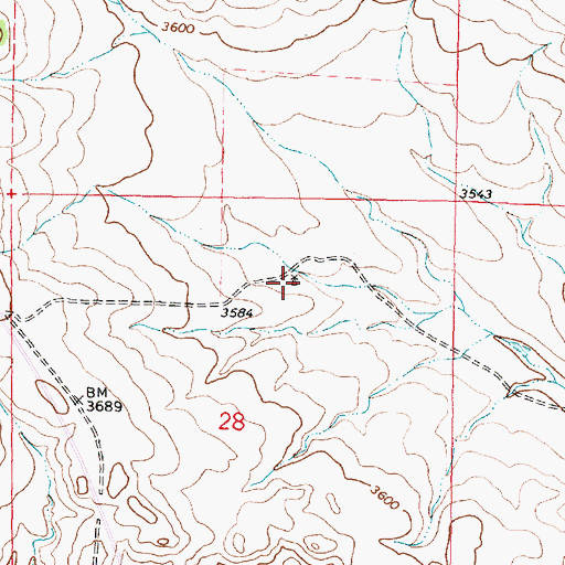Topographic Map of 08S40E28ABDB01 Well, MT