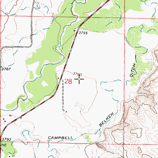 Topographic Map of 08S35E28ABAC01 Well, MT