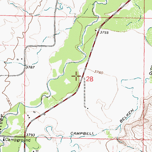 Topographic Map of 08S35E28BDDD01 Well, MT