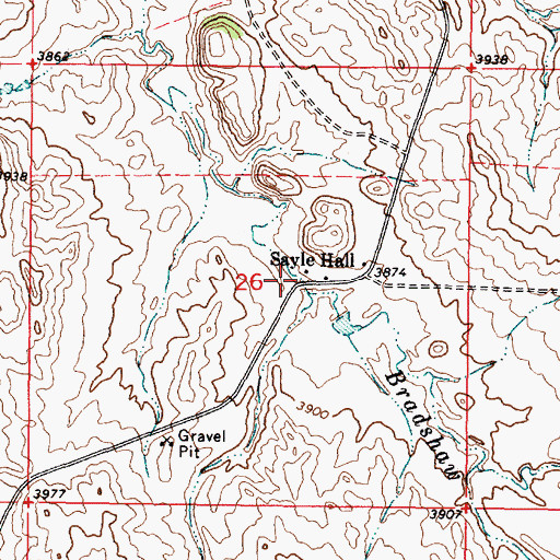 Topographic Map of 08S46E26ACCD01 Well, MT