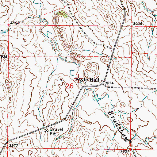 Topographic Map of 08S46E26ACCA01 Well, MT