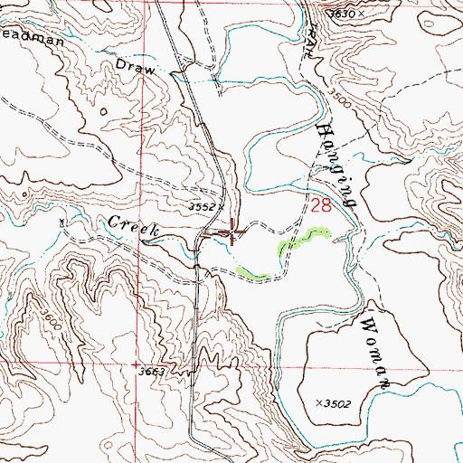 Topographic Map of 08S43E28CACD01 Well, MT
