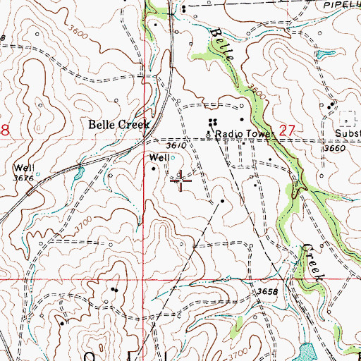 Topographic Map of 08S54E27CBB_01 Well, MT