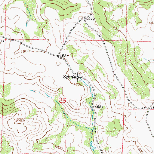 Topographic Map of 08S37E26ACAC01 Spring, MT