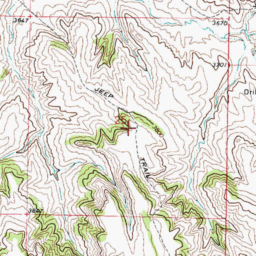 Topographic Map of 08S43E25DBBB02 Well, MT
