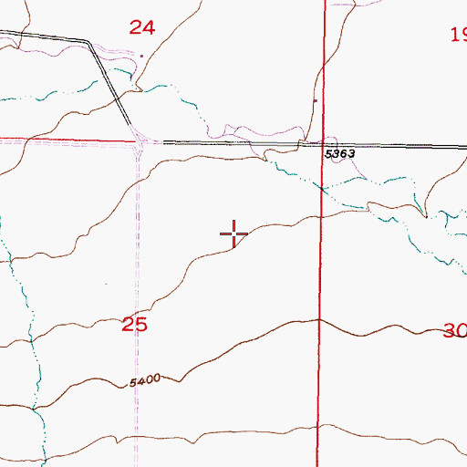 Topographic Map of 08S09W25ADBA01 Well, MT