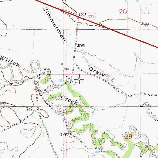 Topographic Map of 08S58E29BBBA01 Well, MT