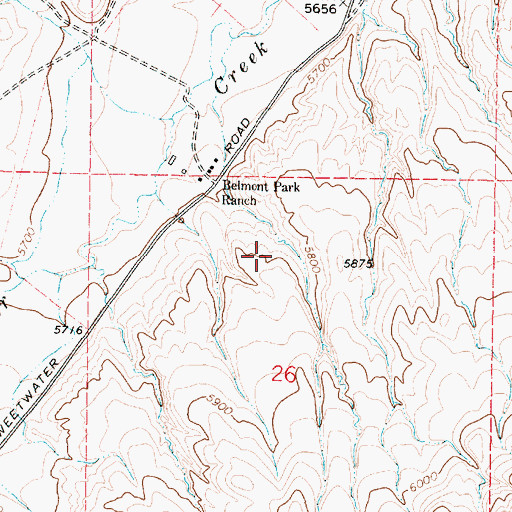 Topographic Map of 08S05W26BADA01 Spring, MT