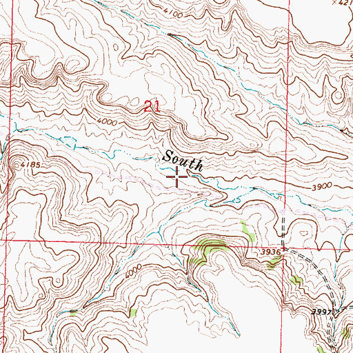 Topographic Map of 08S39E21DCAB01 Well, MT