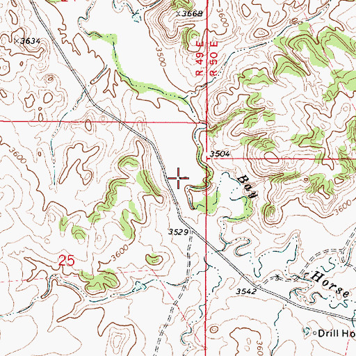 Topographic Map of 08S49E25AADC01 Well, MT