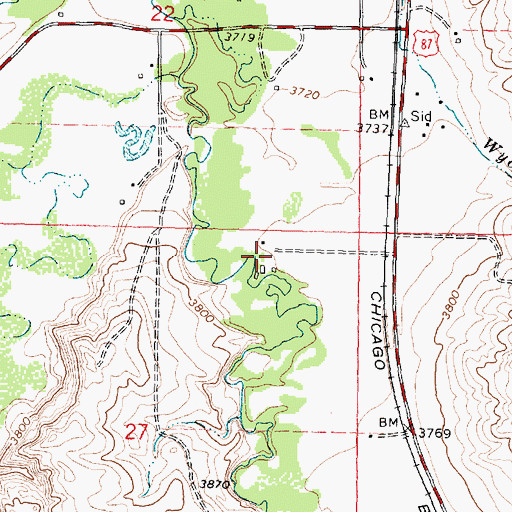 Topographic Map of 08S35E27AABC01 Well, MT