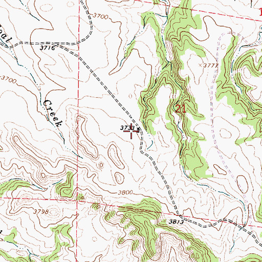 Topographic Map of 08S41E21CABB01 Well, MT