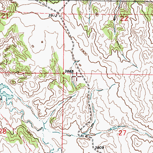 Topographic Map of 08S46E27BBAB01 Well, MT