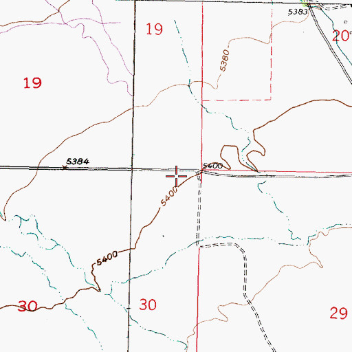 Topographic Map of 08S08W30AAAA01 Well, MT