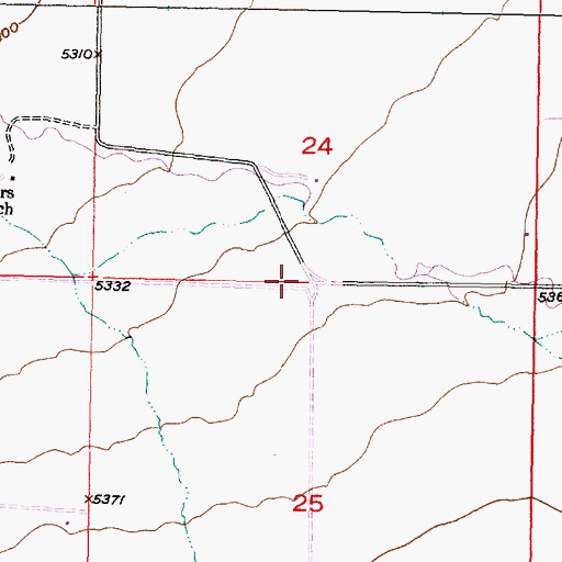 Topographic Map of 08S09W25BAAA01 Well, MT