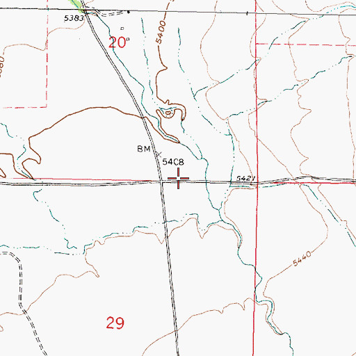 Topographic Map of 08S08W20DDCC01 Well, MT