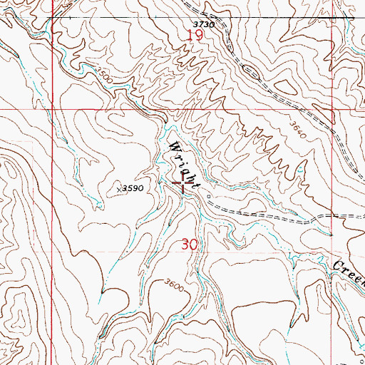 Topographic Map of 08S54E30BDAA01 Well, MT