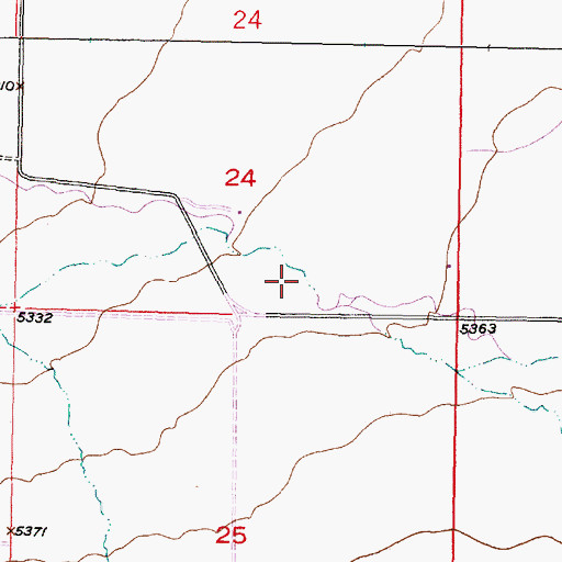 Topographic Map of 08S09W24DCDC01 Well, MT