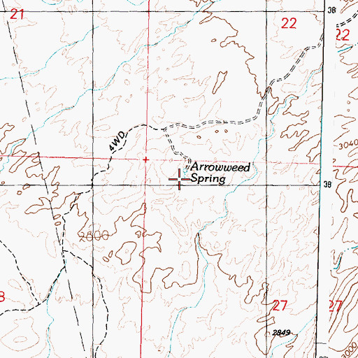 Topographic Map of Arrowhead Spring, AZ