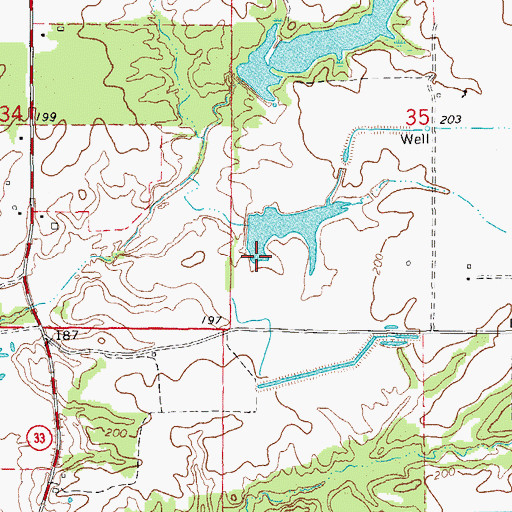 Topographic Map of Gunnell Pond Dam, AR