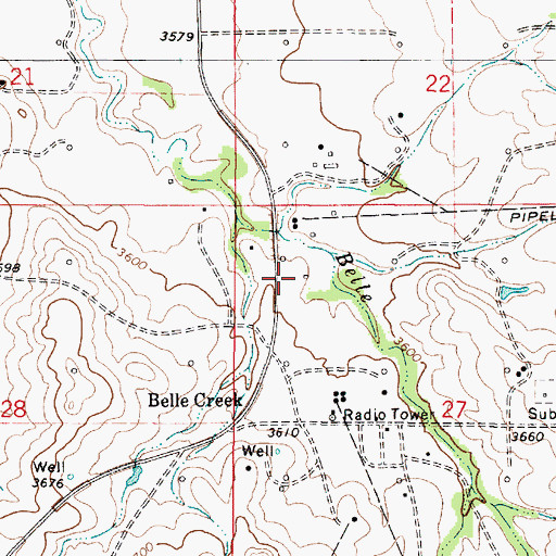 Topographic Map of 08S54E27BBCA01 Well, MT