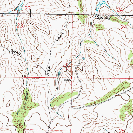 Topographic Map of 08S44E23DDDA01 Spring, MT