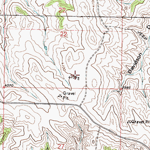 Topographic Map of 08S44E22DCDB01 Well, MT
