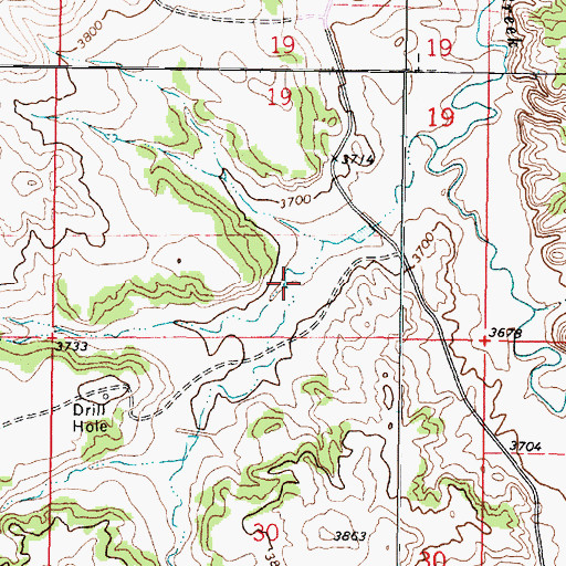 Topographic Map of 08S46E19DCBC01 Well, MT