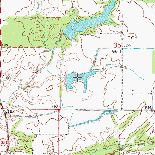 Topographic Map of Gunnell Pond, AR